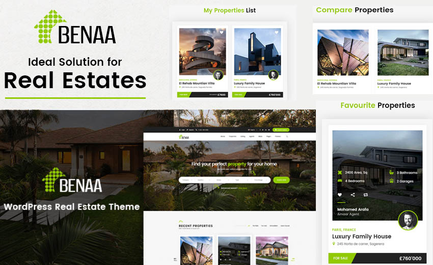 Real Estate Property Wordpress Theme - Benaa